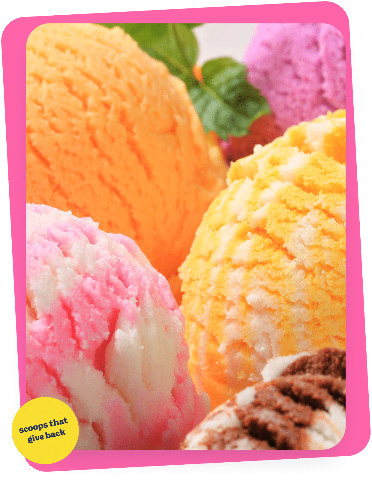 close up photo of different colored ice cream scoops.