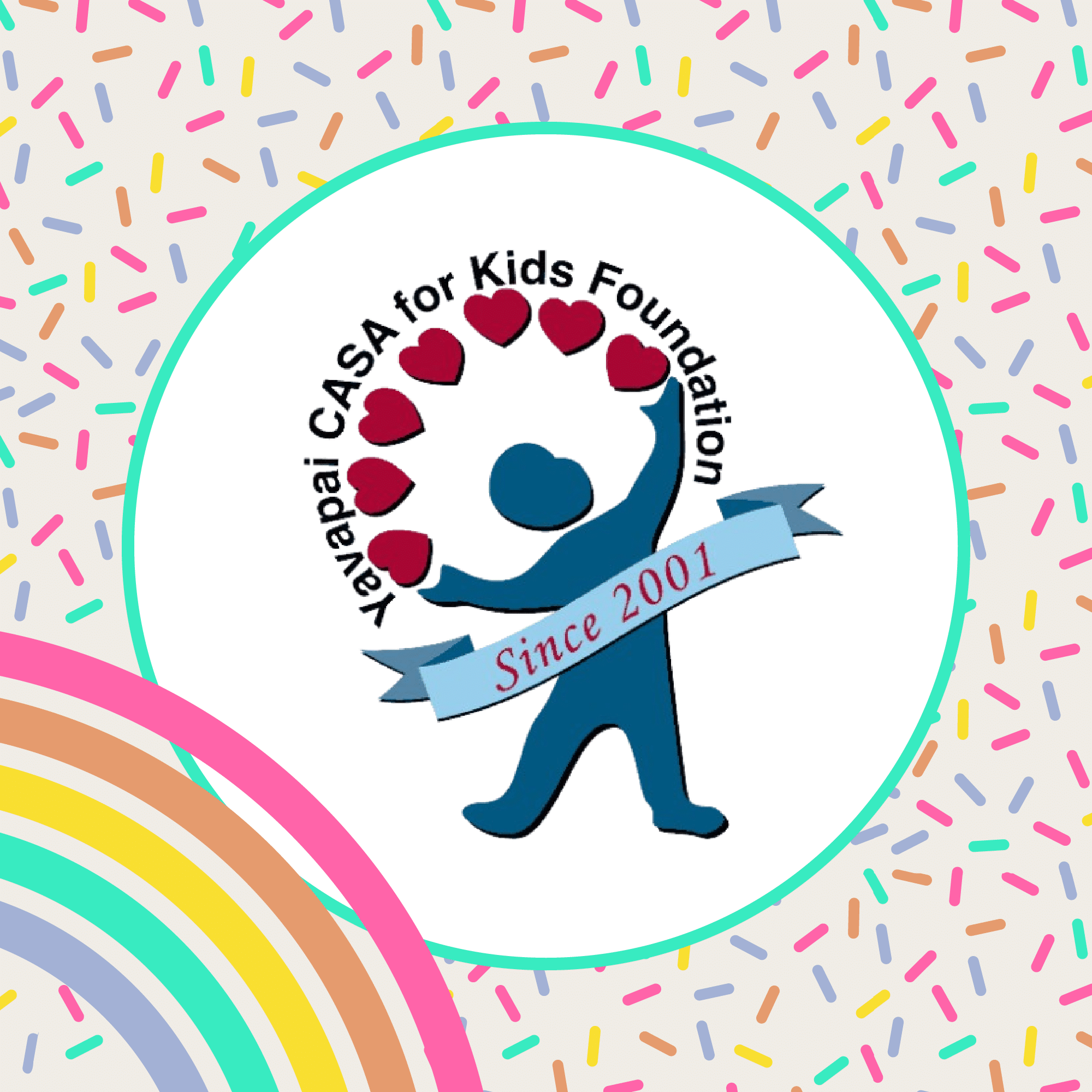 Our Story image, birdies branding with Yavapai CASA for Kids Foundation logo